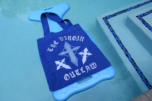 The Virgin Outlaw Tote: Blue Color-way: with Rhinestones